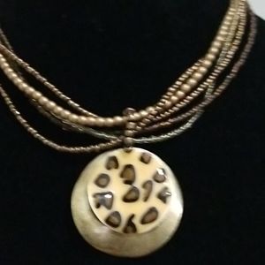 Leopard print necklace. Exellent condition.